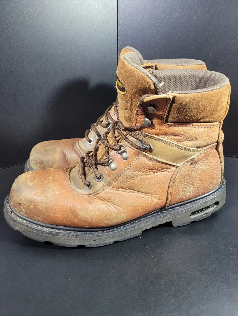 Wolverine W4013 Mens Size 13 M Safety Steel Toe EH Work Boots Brown DuraShocks